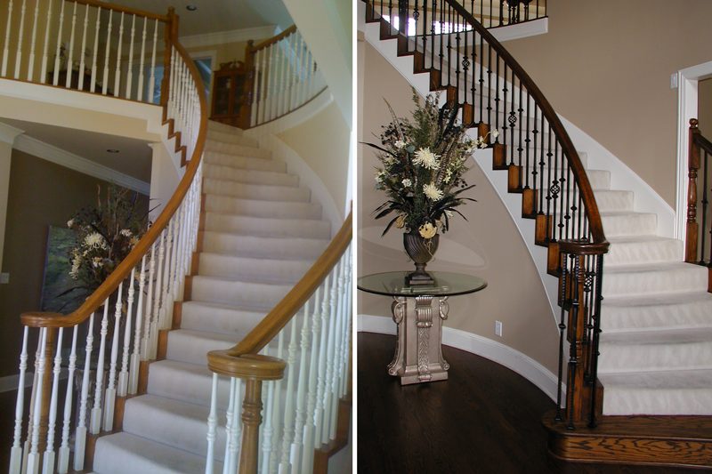 Staircase renovation before and after by Chateau Concepts
